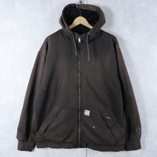 画像1: Carhartt フェード スウェットジップパーカー BLACK L (1)