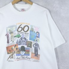 画像1: 90's USA製 "A Banner Year 60 Years Ago" コラージュプリントTシャツ XL (1)