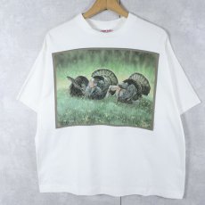 画像1: 90's EDDIE LEROY USA製 七面鳥イラストプリントTシャツ XL (1)
