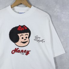 画像1: 90's USA製 "Nancy” サイン入り キャラクタープリントTシャツ L (1)
