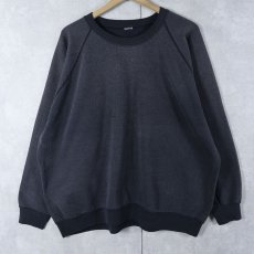 画像1: 80〜90's 無地ラグランスウェット BLACK (1)