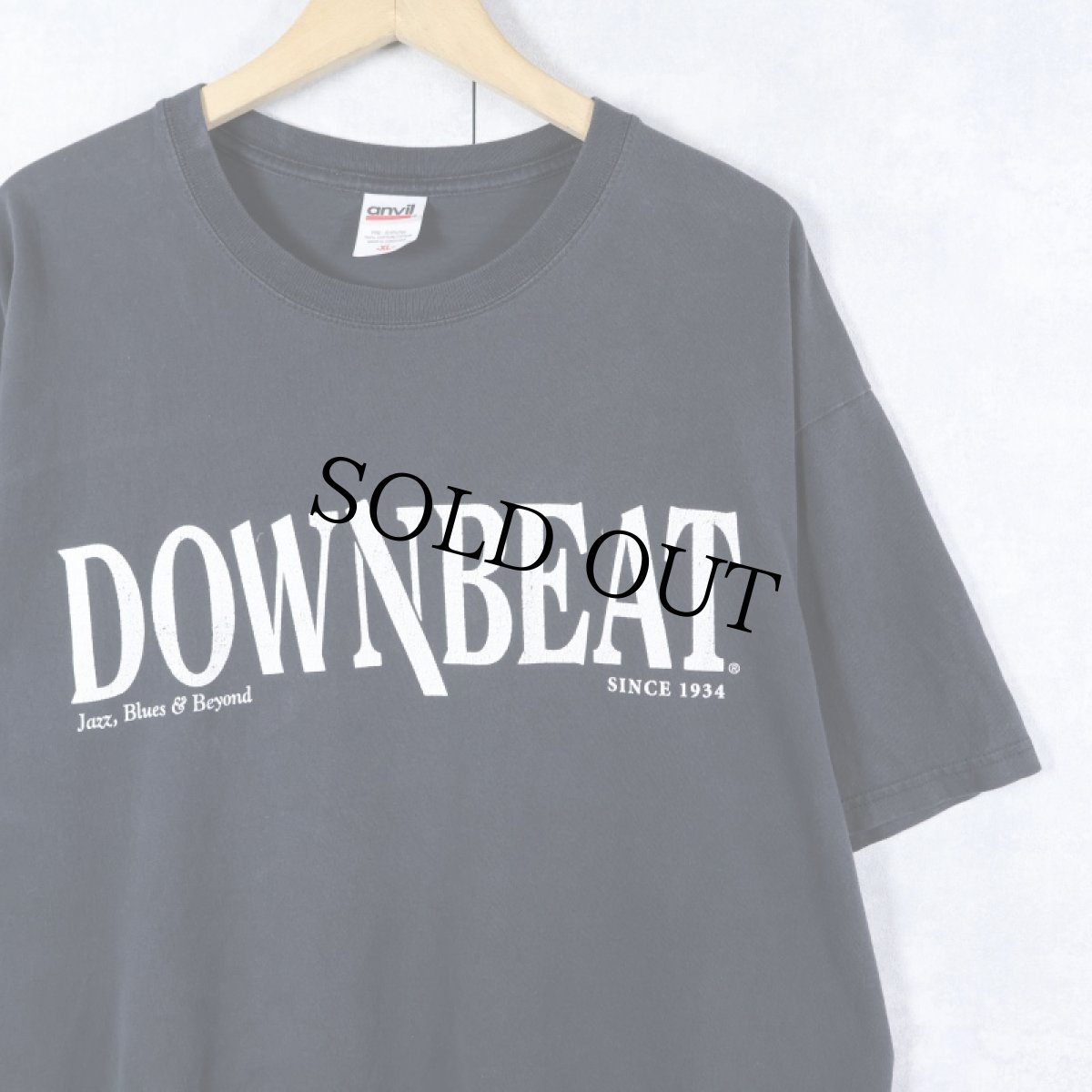 画像1: DOWNBEAT ジャズ雑誌 プリントTシャツ BLACK XL (1)