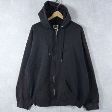 画像1: 90's TULTEX USA製 スウェットジップパーカー BLACK 2XL (1)