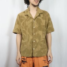 画像2: BANANA REPUBLIC パイル オープンカラーシャツ M (2)