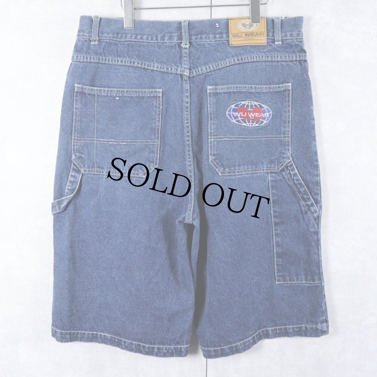 画像1: WU WEAR デニムペインターショーツ W37 (1)