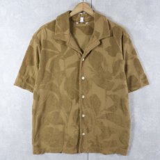 画像1: BANANA REPUBLIC パイル オープンカラーシャツ M (1)