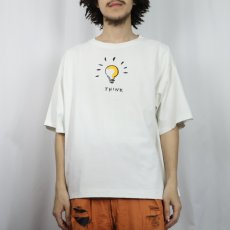 画像2: 90's USA製 "THINK” 電球プリントTシャツ XL (2)