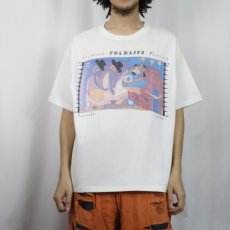 画像2: 90's Fulgencio Lazo USA製 "Northwest Folklife Festival" フェスティバルプリントTシャツ XL (2)