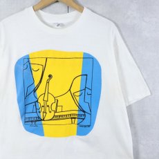 画像1: 80's Emanuel Vardi USA製 "Sonata" アートプリントTシャツ XL (1)