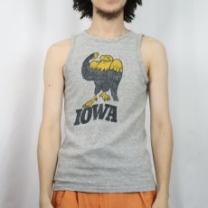 画像2: 70's Champion バータグ USA製 88/12 "IOWA" 染み込みプリント タンクトップ M (2)
