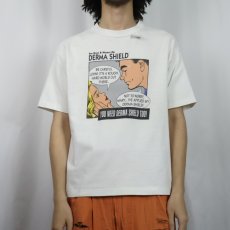 画像2: 90's DERMA SHIELD USA製 アメコミ風 シュールイラストプリントTシャツ L (2)