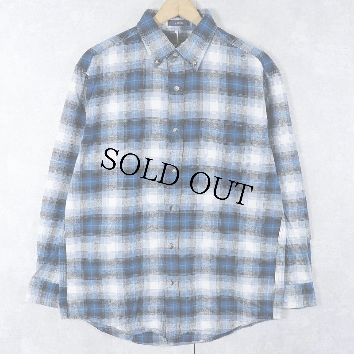 画像1: PENDLETON "MASON" オンブレーチェック柄 コットンボタンダウンシャツ M (1)