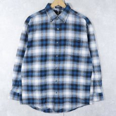 画像1: PENDLETON "MASON" オンブレーチェック柄 コットンボタンダウンシャツ M (1)