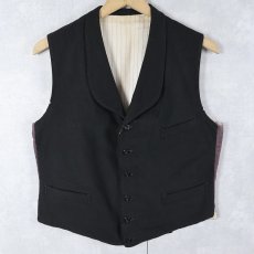 画像1: VINTAGE 針刺しシンチバック ウールジレベスト BLACK (1)