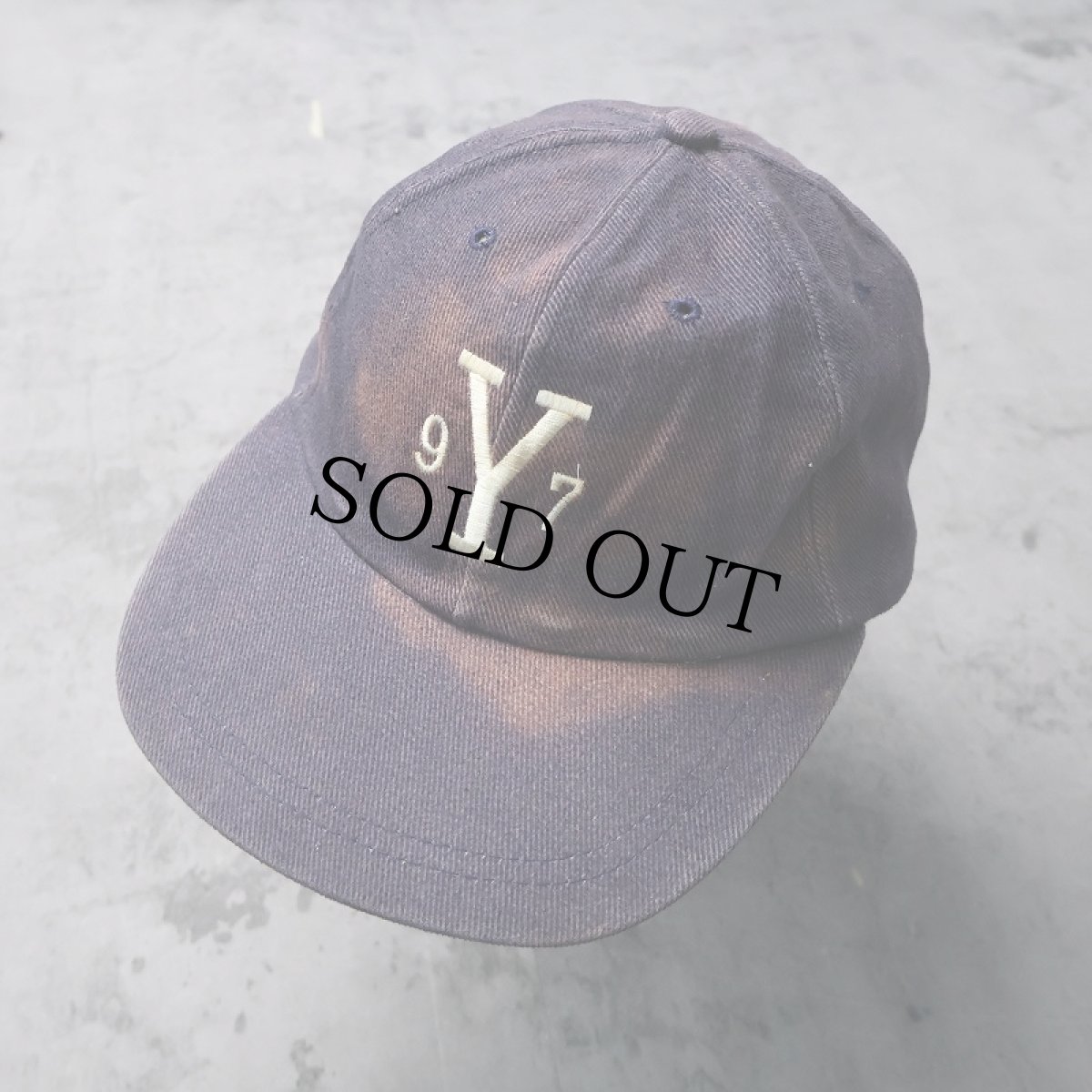 画像1: 90's "Y97" 刺繍入り コットンキャップ NAVY (1)