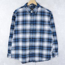 画像1: PENDLETON "MASON" オンブレーチェック柄 コットンボタンダウンシャツ L (1)