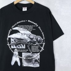 画像1: "Housefly" ハエプリントTシャツ BLACK L (1)