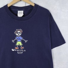 画像1: 90's Unwritten Law パンクロックバンドプリントTシャツ NAVY L (1)