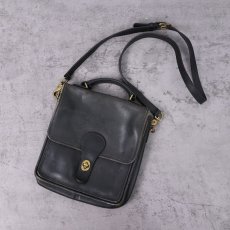 画像1: 90's COACH USA製 レザーショルダーバッグ BLACK (1)