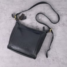 画像1: 90's COACH USA製 レザーショルダーバッグ BLACK (1)