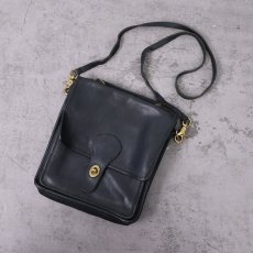 画像1: 80's COACH USA製 レザーショルダーバッグ BLACK (1)