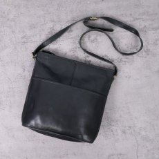 画像1: 80's COACH USA製 レザーショルダーバッグ BLACK (1)