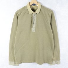 画像1: POLO Ralph Lauren マチ付き 鹿の子ラガーシャツ M (1)