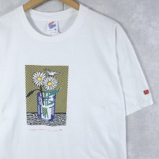 画像1: 90's Roy Lichtenstein USA製 "Commitment to Life" アートプリントTシャツ XL (1)