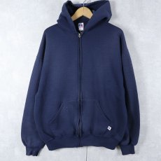 画像1: 90's RUSSELL ATHLETIC USA製 スウェットジップパーカー NAVY L (1)