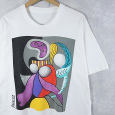 画像1: 80〜90's Pablo Picasso "Woman with a Flower" アートプリントTシャツ (1)