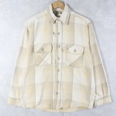 画像1: 90's FIVE BROTHER チェック柄 ヘビーネルシャツ M (1)