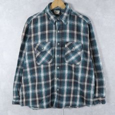 画像1: 90's FIVE BROTHER チェック柄 ヘビーネルシャツ L (1)