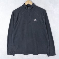 画像1: NIKE ACG ハーフジップ ロゴ刺繍 ポリエステルロンT BLACK M (1)