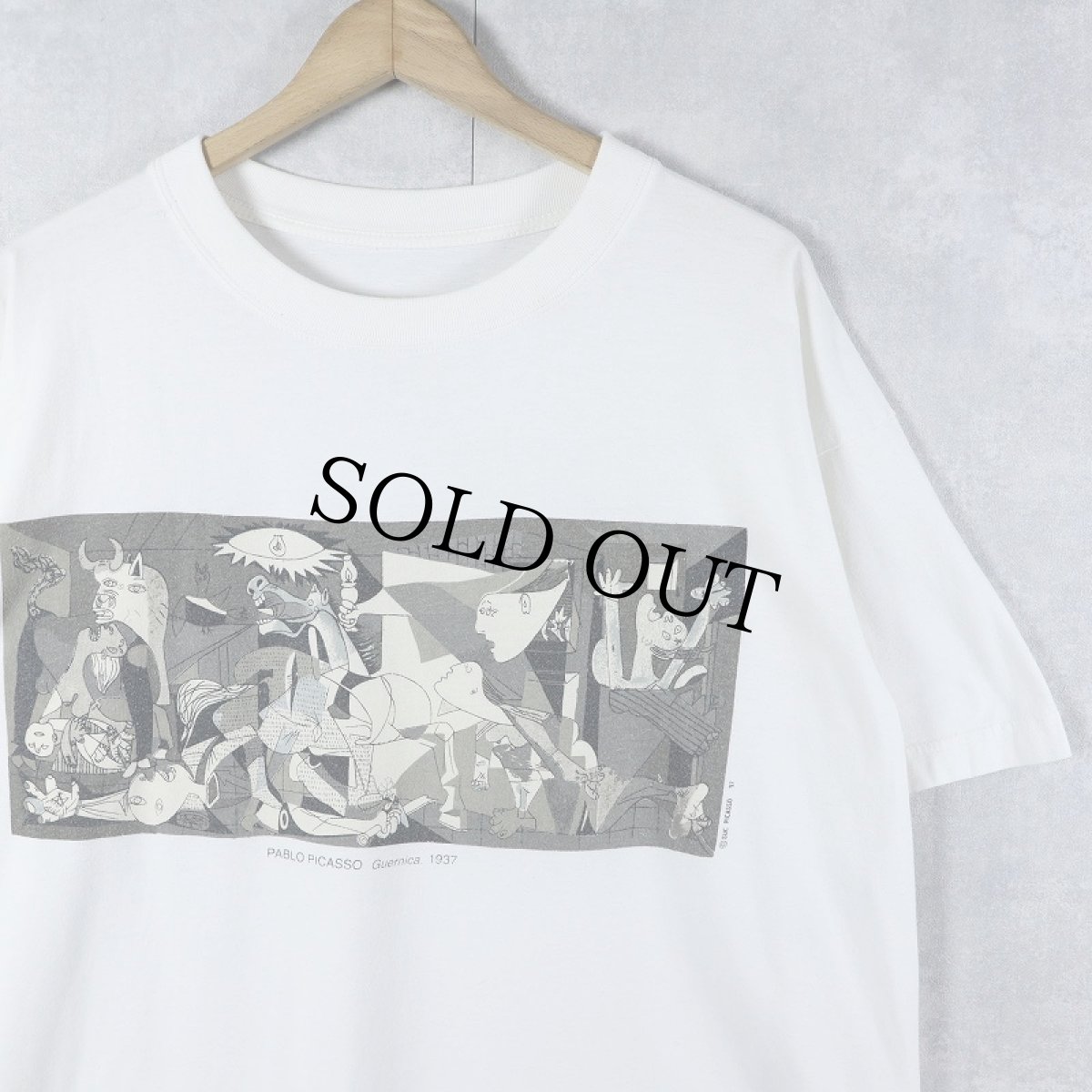 画像1: 90's Pablo Picasso "Guernica" アートプリントTシャツ (1)