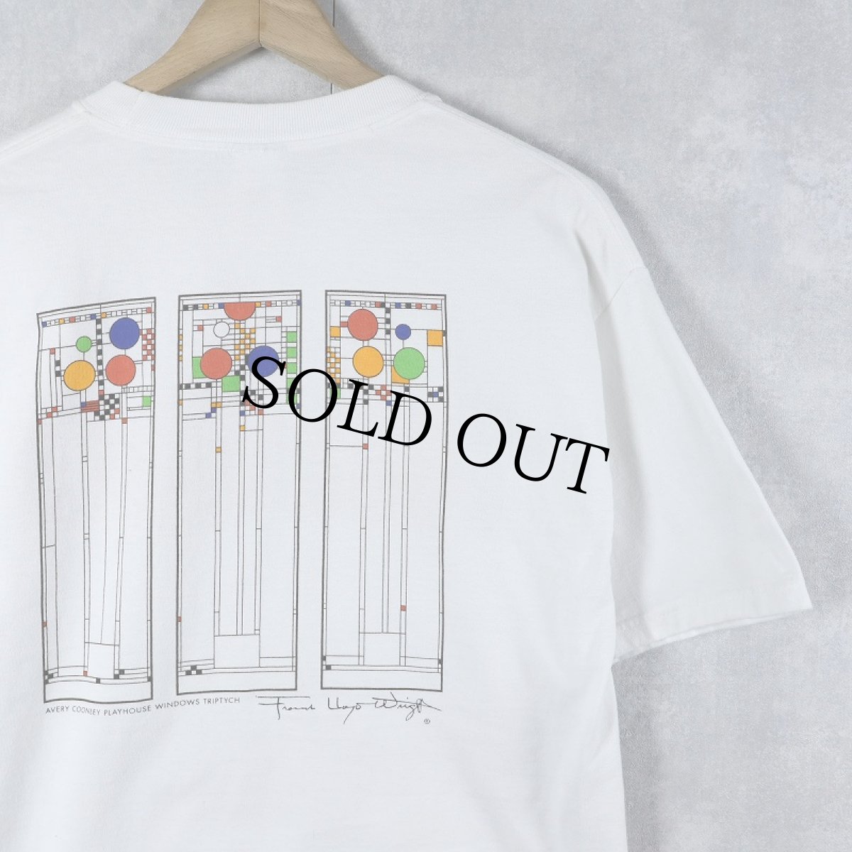 画像2: Frank Lloyd Wright 建築家 アートプリントTシャツ M (2)