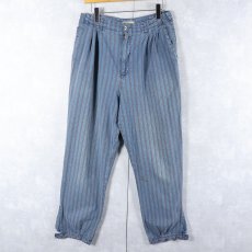 画像1: 80〜90's L.L.Bean USA製 ストライプ柄 コットンパンツ SIZE14 (1)