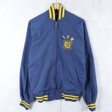 画像1: 80〜90's MVP USA製 "V.F.W." コットンスポーツジャケット NAVY L (1)