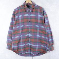 画像1: 90's GAP チェック柄 コットンボタンダウンシャツ (1)