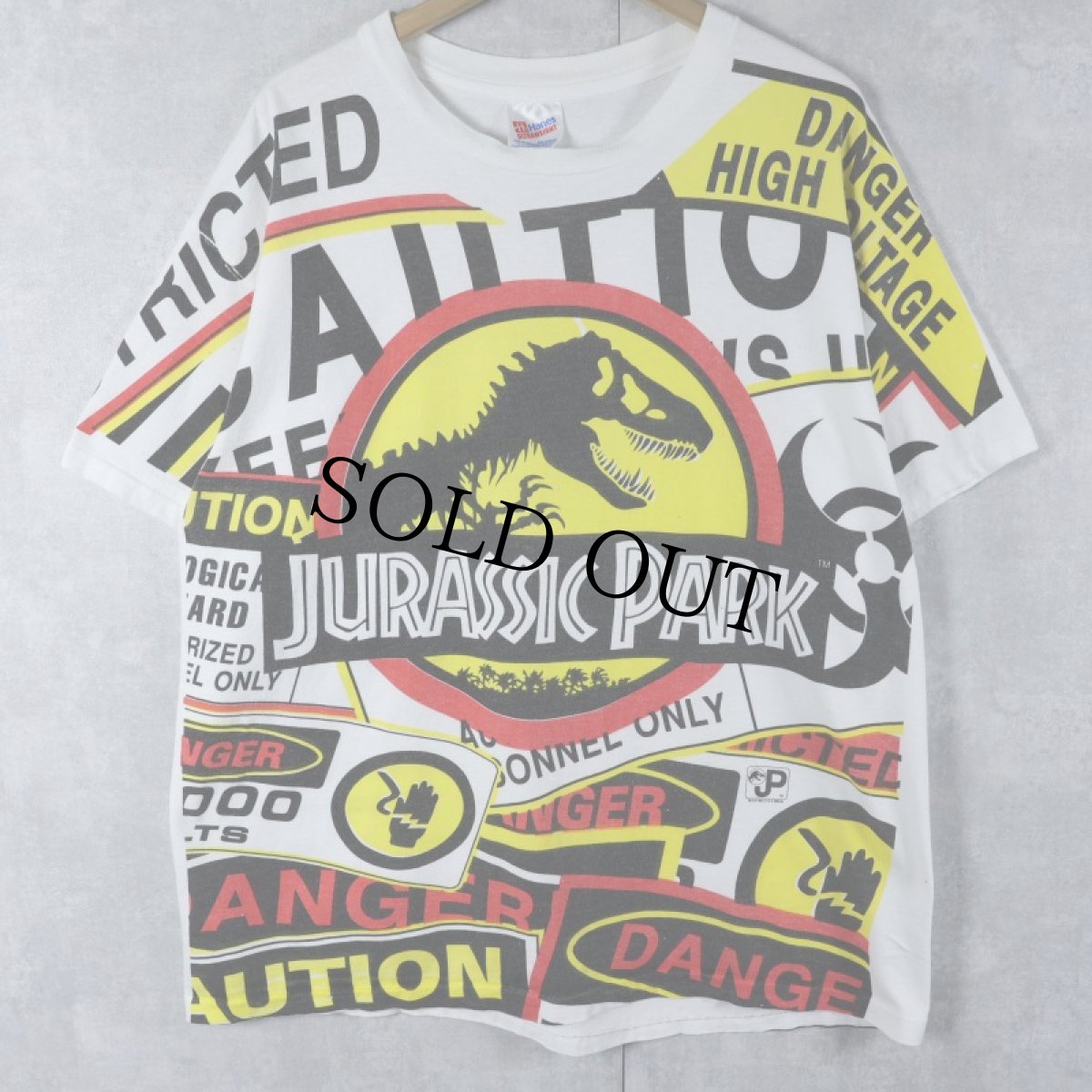 画像1: 90's JURASSIC PARK USA製 映画大判プリントTシャツ XL (1)