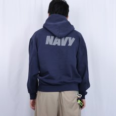 画像4: SOFFE USA製 "NAVY" リフレクタープリントスウェットフーディー NAVY M (4)