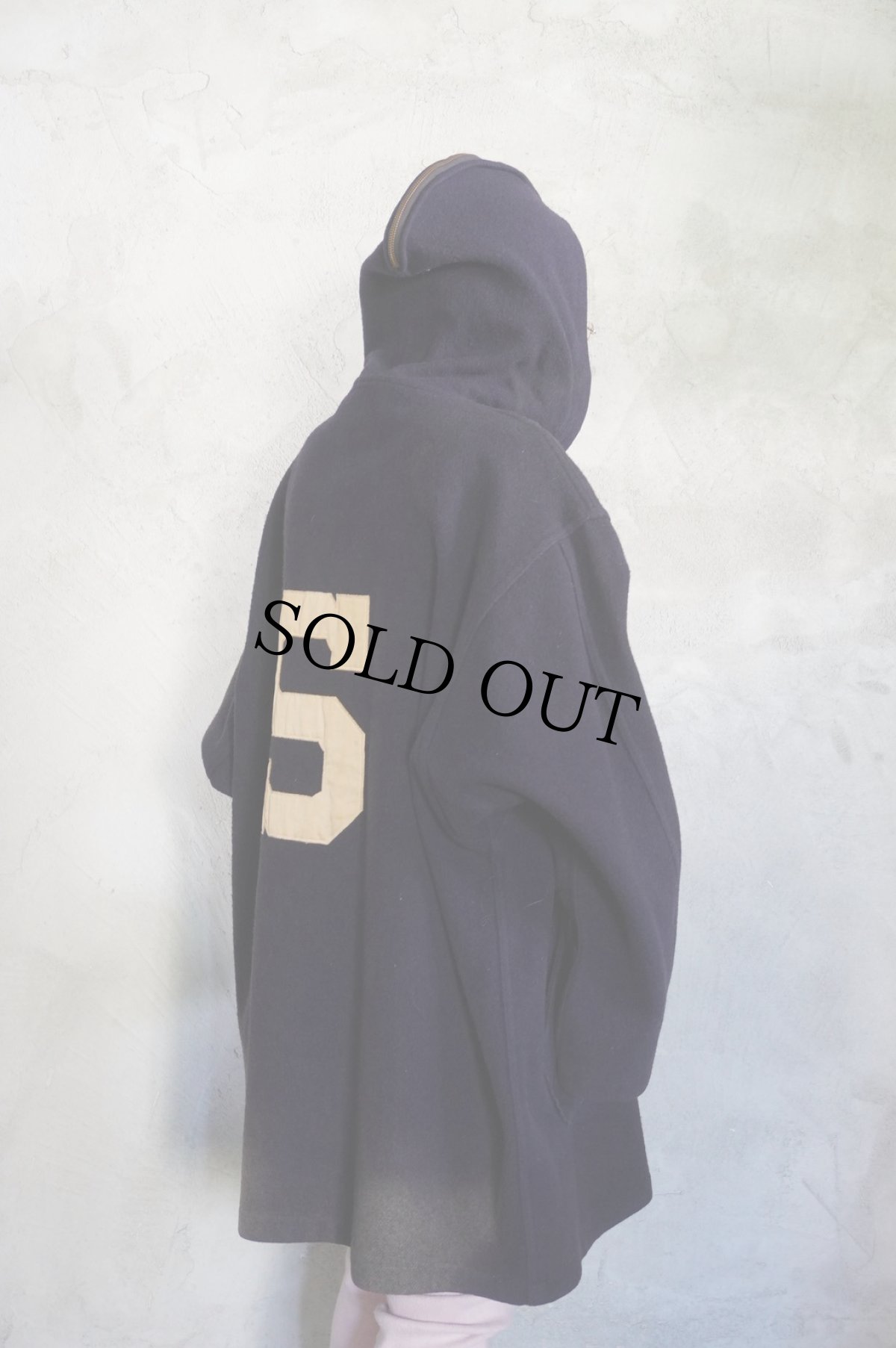 画像1: 30〜40's SHENK & TITTLE SPORT ハーフジップ ウールアスレチックパーカー NAVY L (1)