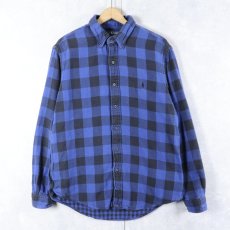 画像1: Ralph Lauren "CUSTOM FIT" バッファローチェック柄 コットンボタンダウンシャツ L (1)