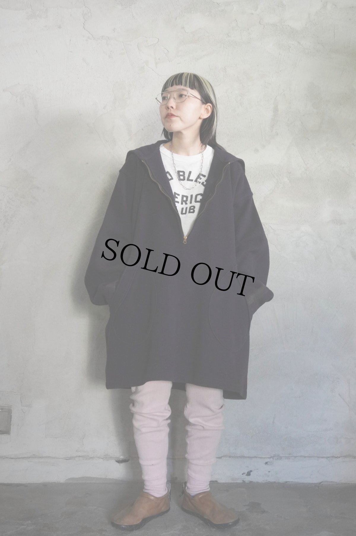 画像2: 30〜40's SHENK & TITTLE SPORT ハーフジップ ウールアスレチックパーカー NAVY L (2)