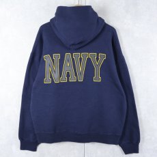 画像2: SOFFE USA製 "U.S.NAVY" リフレクタープリントスウェットフーディー NAVY L (2)