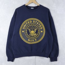 画像1: SOFFE USA製 "U.S.NAVY" リフレクタープリントスウェット NAVY M (1)