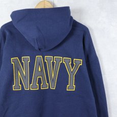 画像2: 90's SOFFE USA製 "U.S.NAVY" リフレクタープリントスウェットフーディー NAVY L (2)
