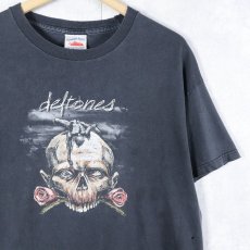 画像1: Deftones オルタナティブ・メタルバンドプリントTシャツ BLACK L (1)