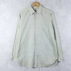 画像1: 50〜60's BRENT チェック柄 マチ付き ボタンダウンシャツ  (1)