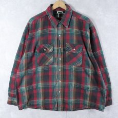 画像1: FIVE BROTHER チェック柄 ヘビーネルシャツ 2XL (1)