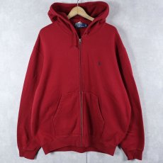 画像1: POLO Ralph Lauren ロゴ刺繍 スウェットジップパーカー XL (1)